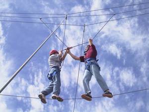 Robert Hudson and me, trying to get past each other 10 meters up.